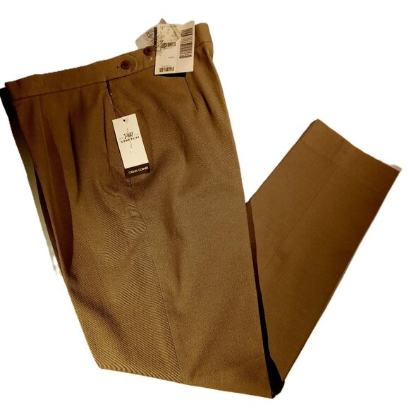 Casual Corner Pants/Trousers sz 14 High Rise Vintage Stretch Dark Taupe NWT - Picture 1 of 9